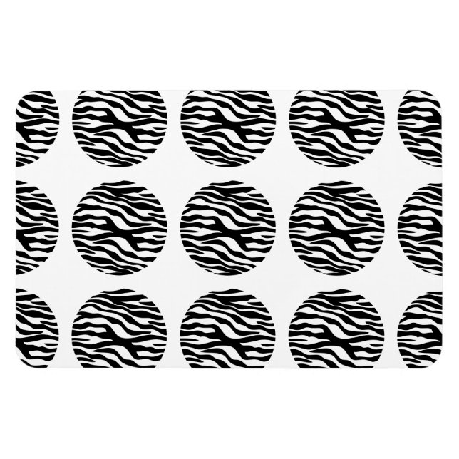 Zebra tryck Polka dots Premium Magnet (Horisontell)