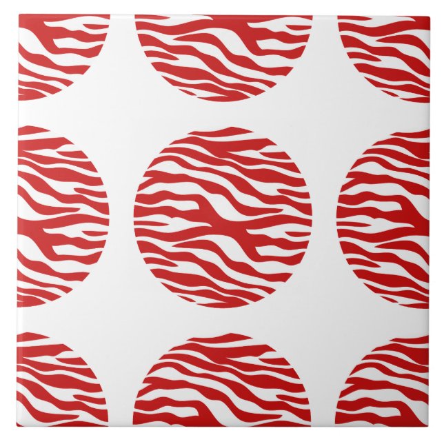 Zebra tryck Polka dots Tile Kakelplatta (Framsidan)