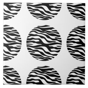 Zebra tryck Polka dots Tile Kakelplatta