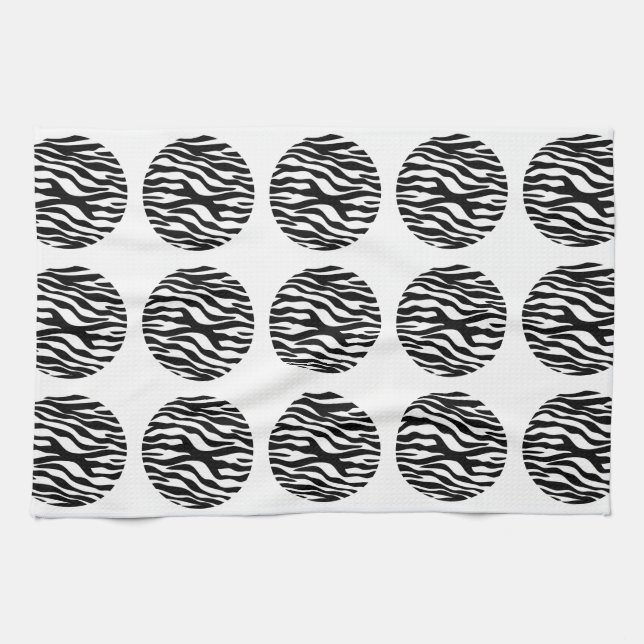 Zebra tryck Polka dots Towel Kökshandduk (Horisontell)