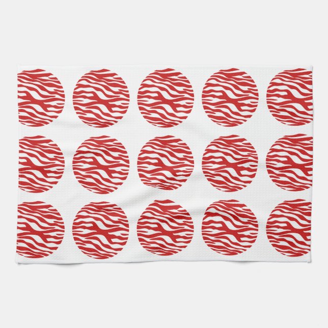 Zebra tryck Polka dots Towel Kökshandduk (Horisontell)