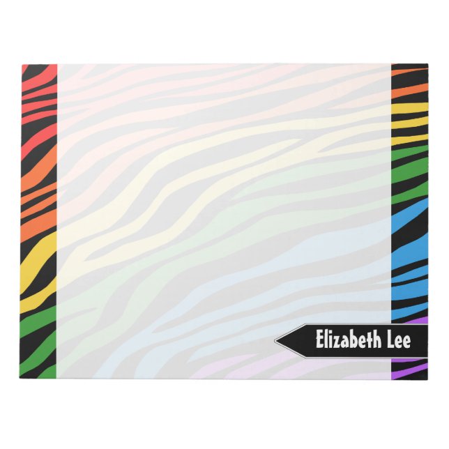 Zebra tryck Rainbow Mix Personlig Anteckningsblock (Framsida)