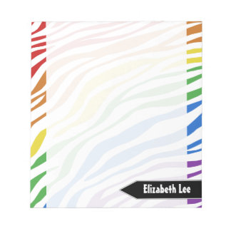Zebra tryck Rainbow Mix Personlig Anteckningsblock