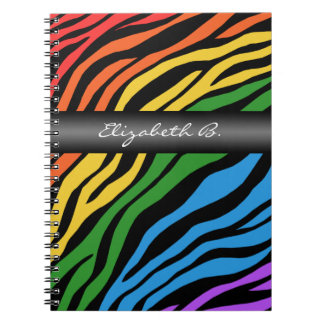 Zebra tryck Rainbow Mix-Personlig bärbar dator Anteckningsbok