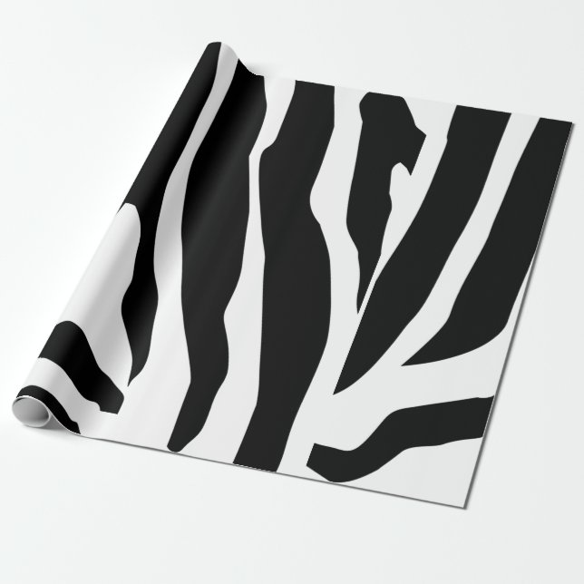 Zebra tryck Rand Mönster Presentpapper (Utrullad)