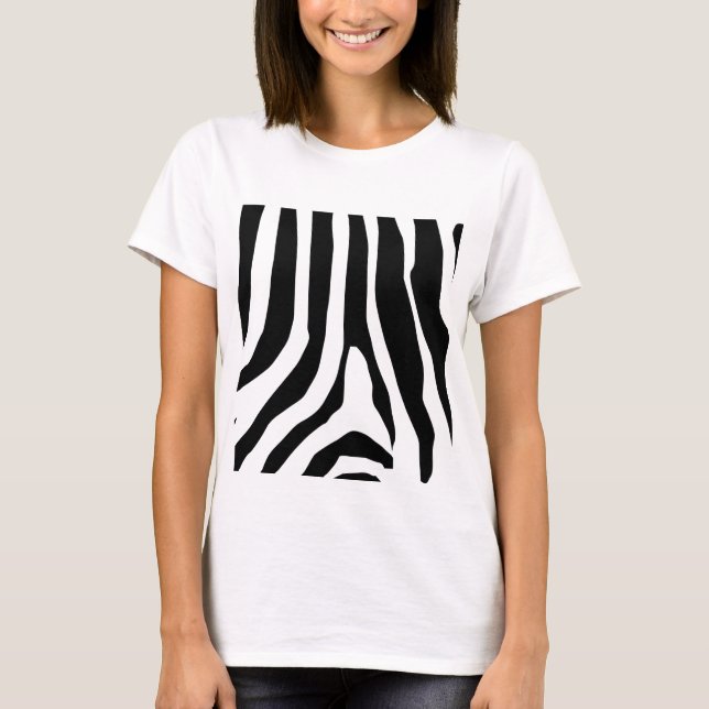Zebra tryck Rand Mönster T Shirt (Framsida)