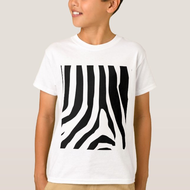 Zebra tryck Rand Mönster T Shirt (Framsida)