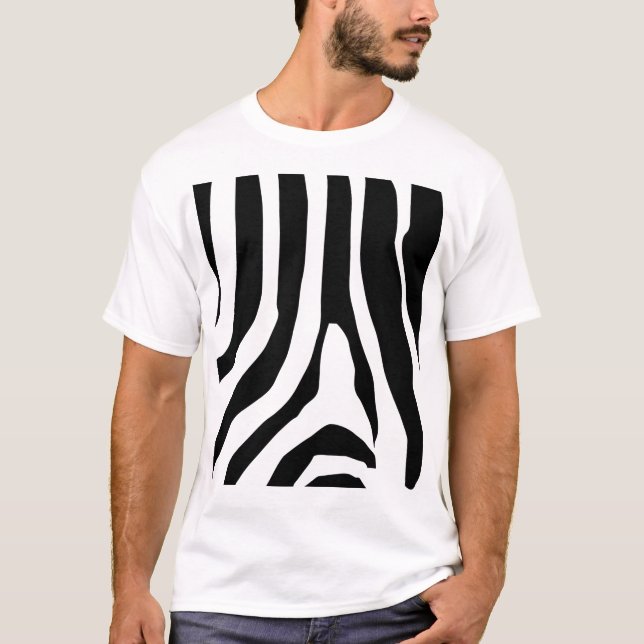 Zebra tryck Rand Mönster T Shirt (Framsida)