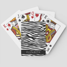 Zebra tryck, Rand, svart och vitt, ditt namn Casinokort