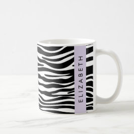 Zebra tryck, Rand, svart och vitt, ditt namn Kaffemugg