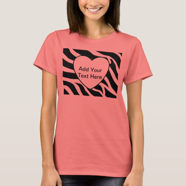 Zebra tryck Rand White Heart Tee (Framsida)