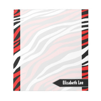 Zebra tryck Red Mix Personlig Anteckningsblock