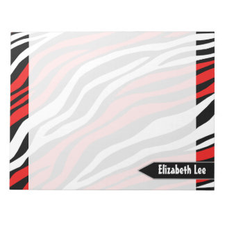 Zebra tryck Red Mix Personlig Anteckningsblock