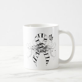 Zebra tryck Ribbon med fjäril Kaffemugg