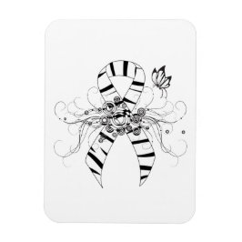 Zebra tryck Ribbon med fjäril Magnet