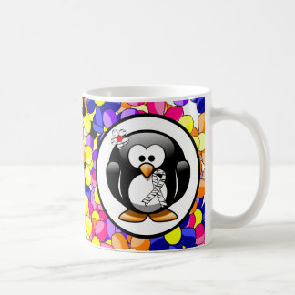 Zebra tryck Ribbon Penguin Kaffemugg