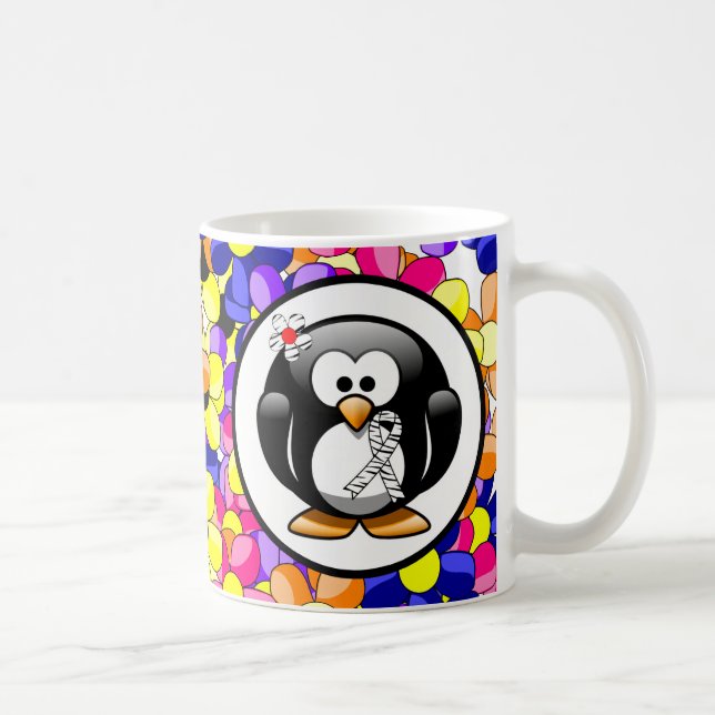 Zebra tryck Ribbon Penguin Kaffemugg (Höger)