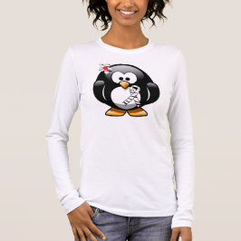Zebra tryck Ribbon Penguin Tee Shirt