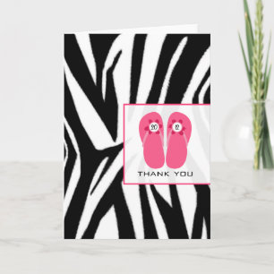 Zebra tryck- & rosaflinflip flopstack 2012 tack kort