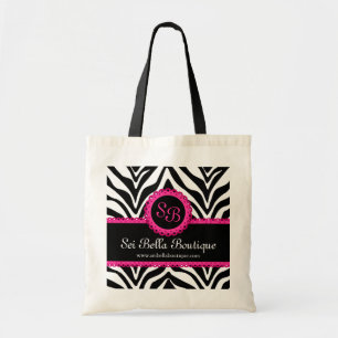 Zebra tryck- & rosasnöreMonogram Tygkasse