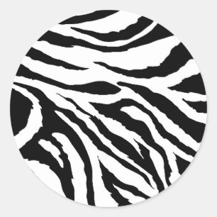 Zebra tryck Round Stickers Runt Klistermärke