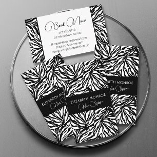 Zebra tryck Salon Hair Stylist Makeup Visitkort