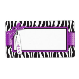 Zebra tryck- & shock rosabrytningnamn bricka fraktsedel