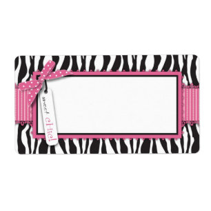 Zebra tryck- & shock rosabrytningnamn bricka fraktsedel