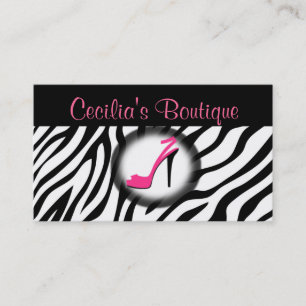 Zebra tryck skor Boutiquevisitkortrosor Visitkort