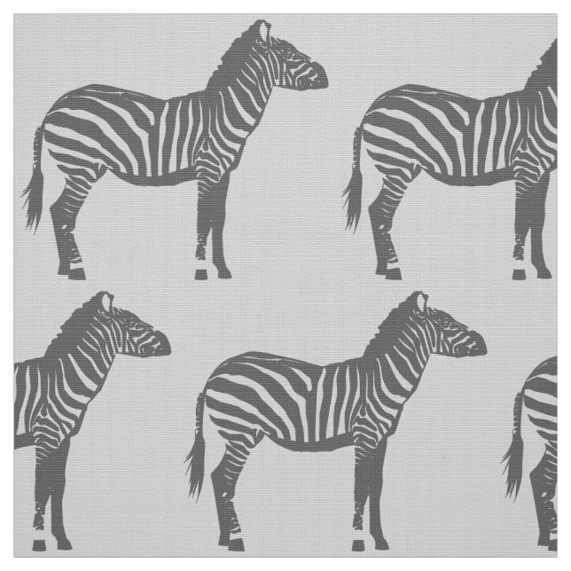 Zebra tryck - skuggar av grå färg/grått tyg (Provkarta)