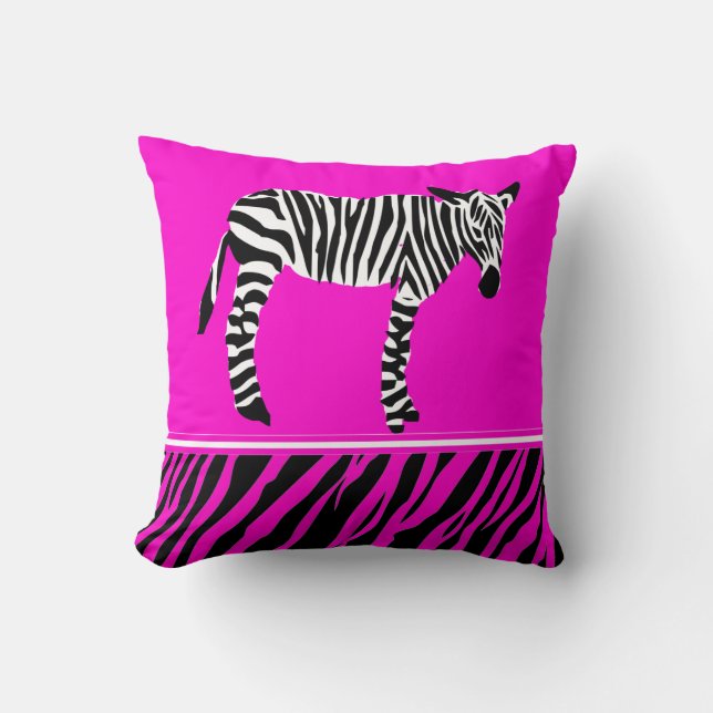 zebra tryck som ljusa rosor dämpar, kudder kudde (Framsida)