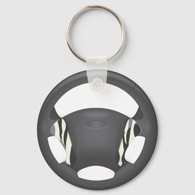 Zebra tryck Steering Wheel Nyckelring (Framsida)