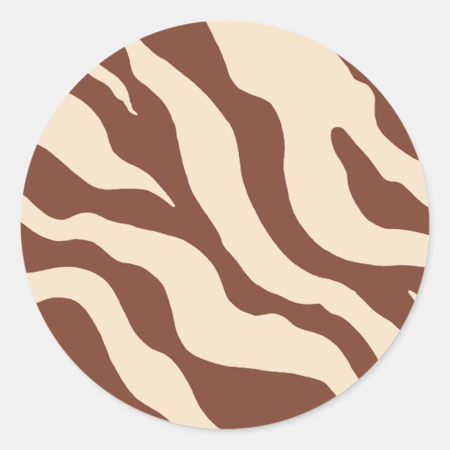 Zebra tryck Stickers Runt Klistermärke (Framsida)