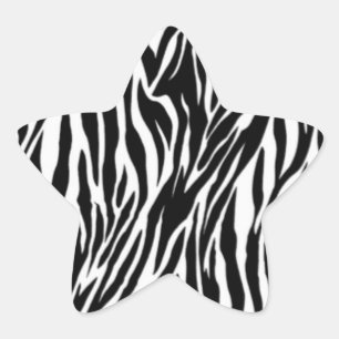 zebra tryck stjärnformat klistermärke