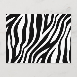 zebra tryck Svarta och vita Rand Mönster Vykort