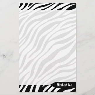 Zebra tryck Svartvitt Personlig Stationeri Brevpapper
