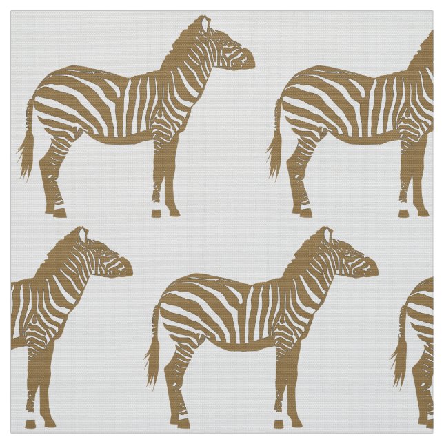 Zebra tryck - Taupe Tan and White Tyg (Provkarta)