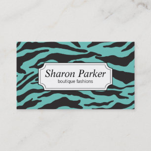 Zebra tryck Teal Visitkort