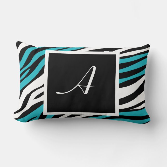 Zebra tryck Turcos Monogram Lumbar Pillow Lumbarkudde (Framsida)