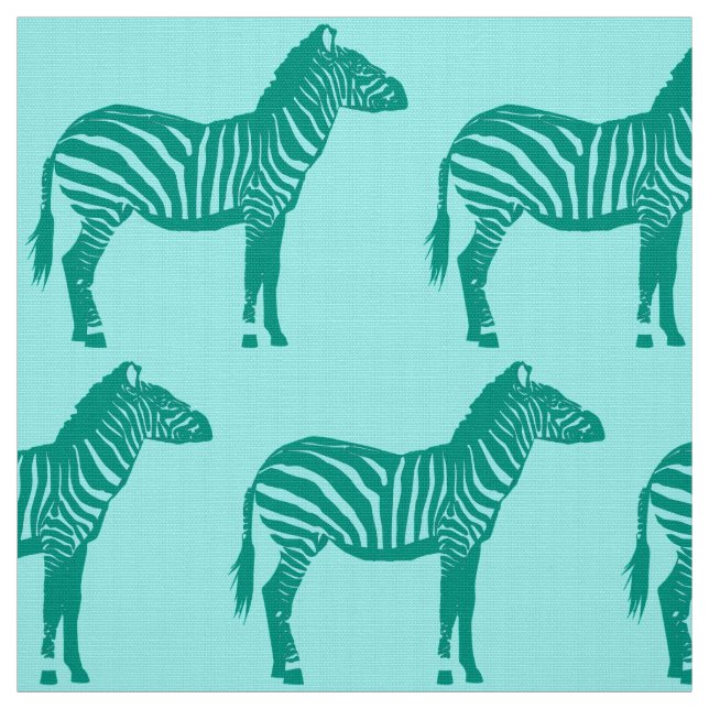 Zebra tryck - Turquise och Aqua Tyg (Provkarta)