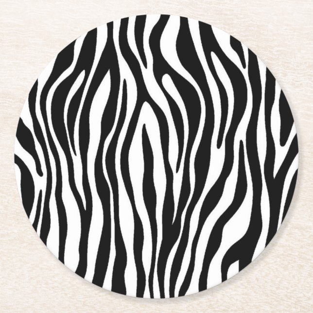 Zebra tryck underlägg papper rund (Framsidan)
