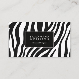 Zebra tryck visitkort