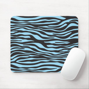 Zebra tryck, Zebra ränder, Blå Zebra, Jungle Musmatta
