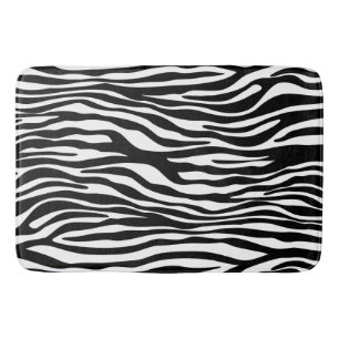 Zebra tryck, Zebra ränder, svart och vitt Badrumsmatta