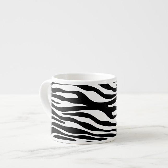 Zebra tryck, Zebra ränder, svart och vitt Espressomugg (Framsida vänster)