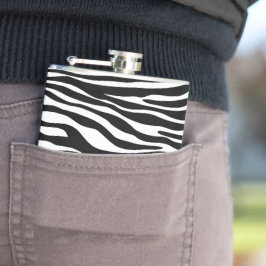 Zebra tryck, Zebra ränder, svart och vitt Fickplunta