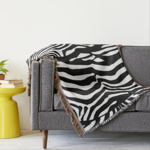 Zebra tryck, Zebra ränder, svart och vitt Filt