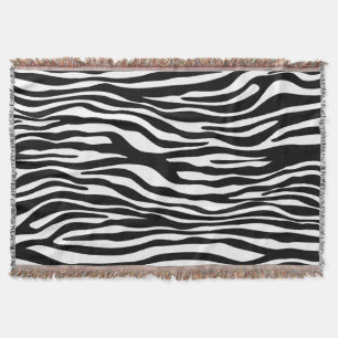 Zebra tryck, Zebra ränder, svart och vitt Filt