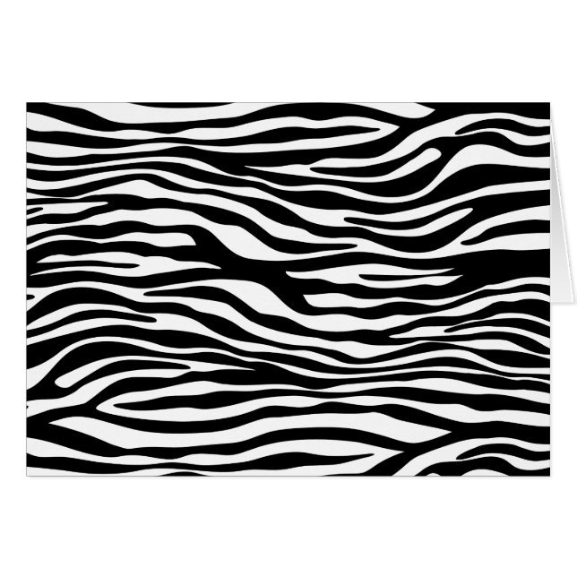 Zebra tryck, Zebra ränder, svart och vitt Hälsningskort (Framsidan Horizontal)