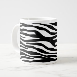 Zebra tryck, Zebra ränder, svart och vitt Jumbo Mugg